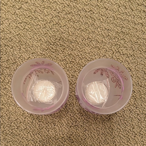 Lenox Crystal Lavender Butterflies Votives, set of 2.  Never used - Picture 5 of 10
